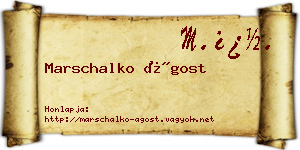 Marschalko Ágost névjegykártya